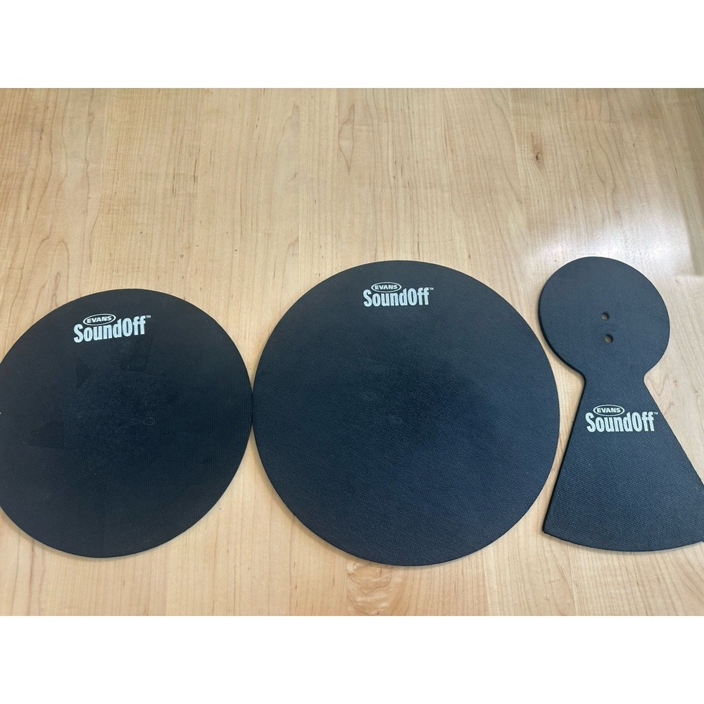 Evans SoundOff Drum Mutes Percussion Silencer Practice Pads Set Black
